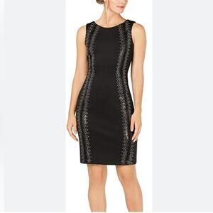 Calvin Klein Black Embellished Detail Sleeveless Dress Size 8